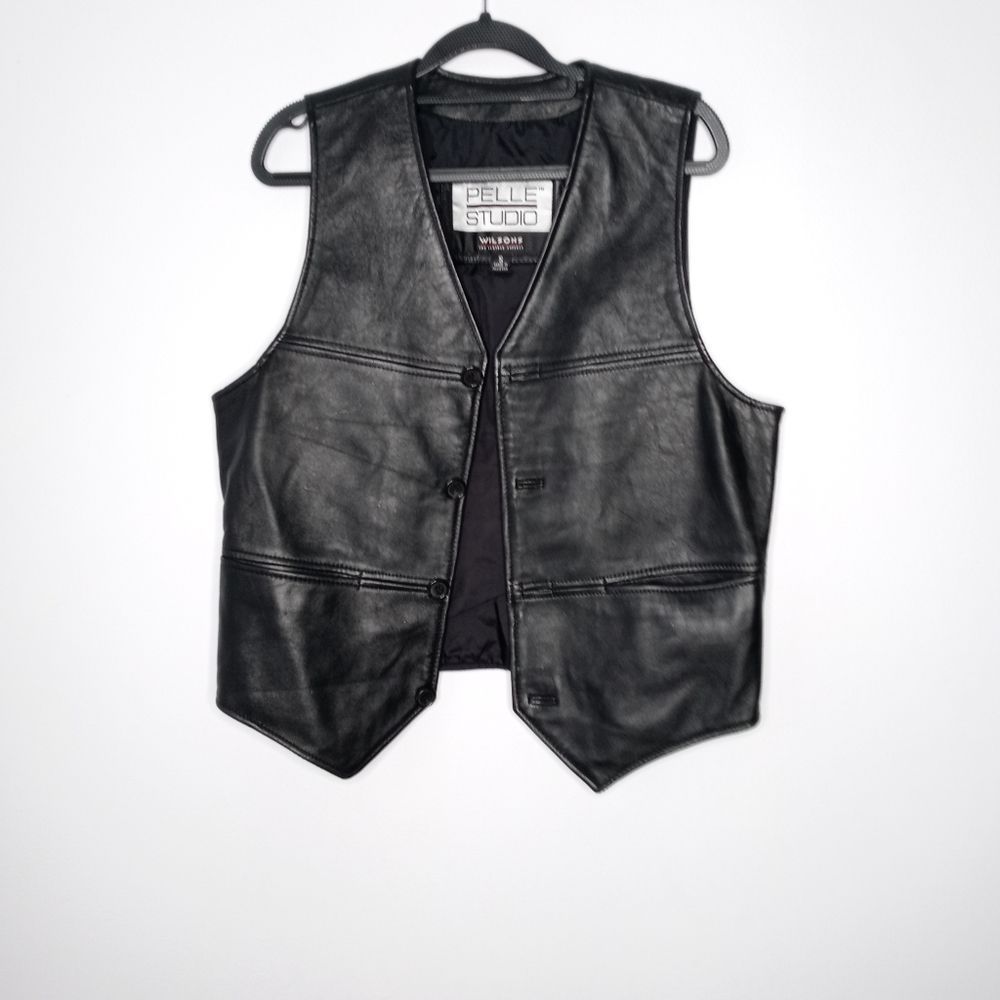 Wilsons leather black vest size small